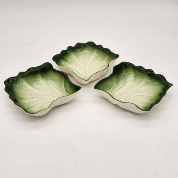 Vintage Valley Vista California Pottery - 600 - Set of 3 Lettuce Leaf Bowls - Picture 2 of 5